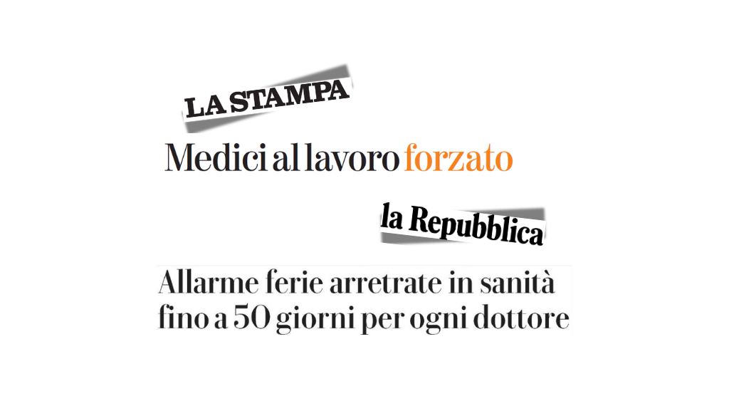 Ferie accumulate, medici senza riposo. Le dichiarazioni di Chiara Rivetti, Segretaria Regionale Anaao Assomed Piemonte su La Stampa e La Repubblica