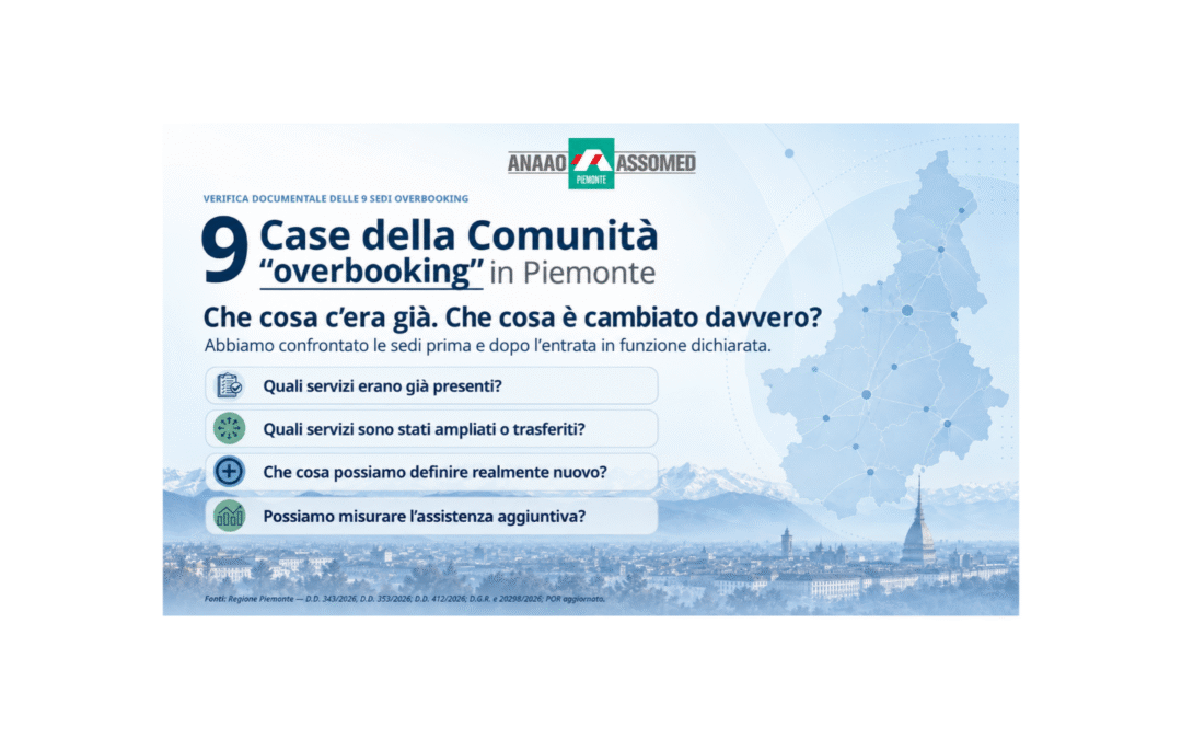 Case della Comunità “overbooking” in Piemonte: cosa cambia davvero nei servizi